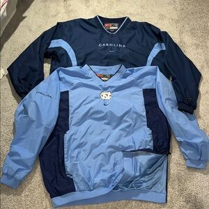 2-TWO Nike Sewn UNC North Carolina Tarheels Pullover Golf Jacket Wind Shirt XL